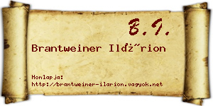 Brantweiner Ilárion névjegykártya